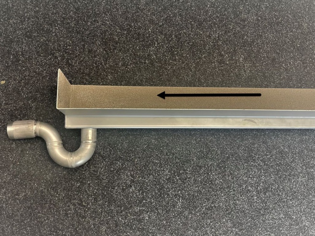 Duschrinne-pro mit Gefälle-seitlicher Abfluss-grundkörper-art-bis 600cm