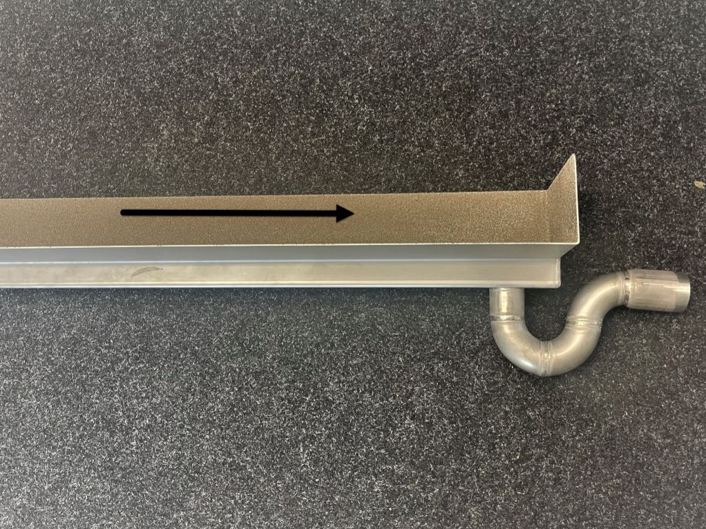 Duschrinne-pro mit Gefälle-seitlicher Abfluss-grundkörper-art-bis 600cm